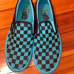 Teal Checkered Vans
